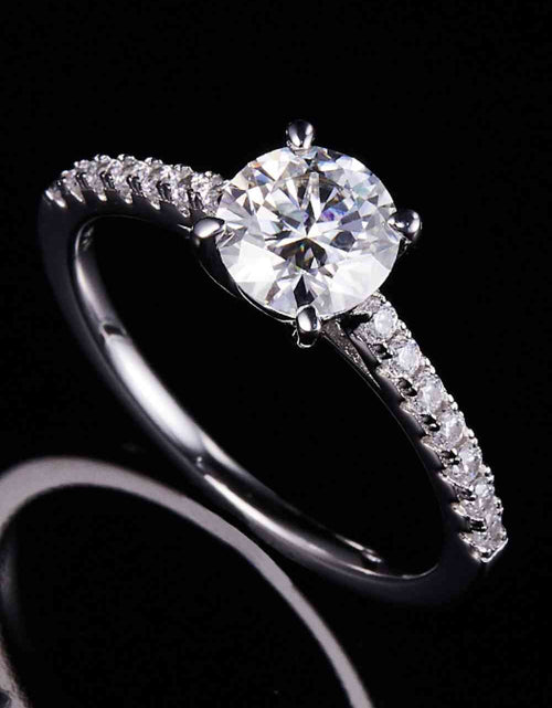 Load image into Gallery viewer, 1 Carat Moissanite 925 Sterling Silver Side Stone Ring
