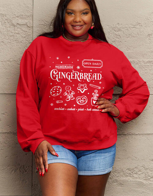 Load image into Gallery viewer, Simply Love Full Size GINGERBREAD Long Sleeve Sweatshirt
