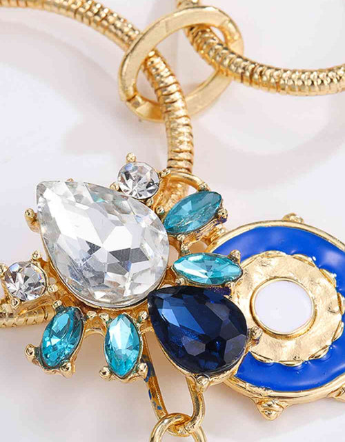 Load image into Gallery viewer, 5-Piece Wholesale 18K Gold-Plated Rhinestone Evil Eye Pendant Necklace
