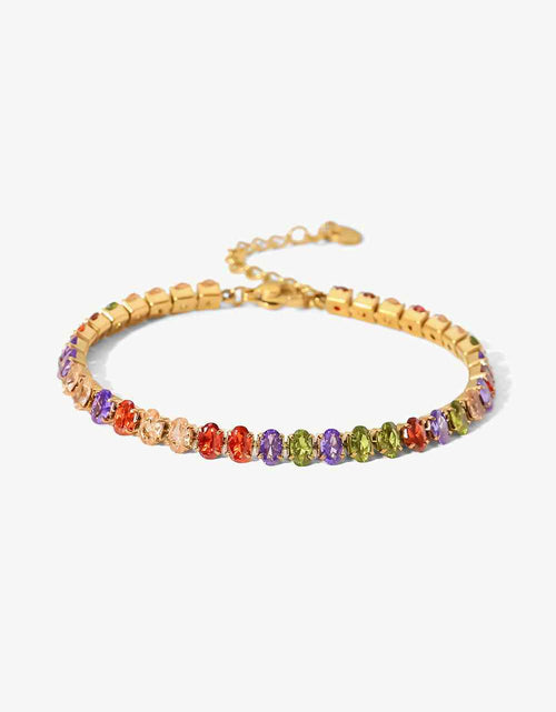 Load image into Gallery viewer, 18K Gold Plated Multicolored Zircon Bracelet
