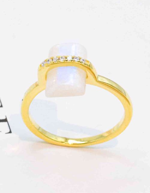 Load image into Gallery viewer, Natural Moonstone Platinum-Plated Ring
