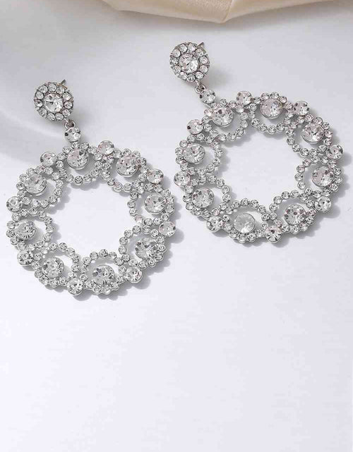 Load image into Gallery viewer, Alloy Rhinestone Round Drop Earrings
