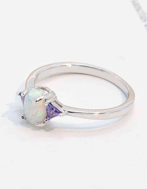 Load image into Gallery viewer, Contrast 925 Sterling Silver Opal Ring
