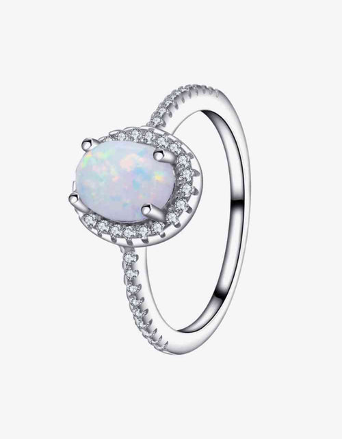 Load image into Gallery viewer, Opal 925 Sterling Silver Halo Ring
