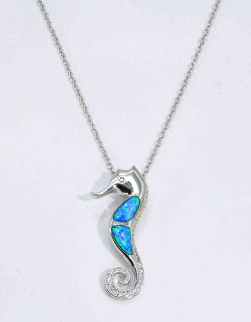 Load image into Gallery viewer, Opal Seahorse 925 Sterling Silver Necklace
