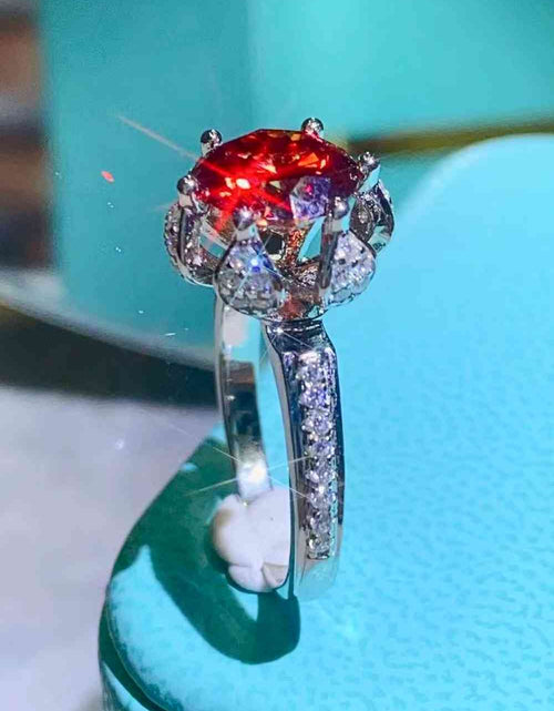 Load image into Gallery viewer, 2 Carat Moissanite 6-Prong Ring in Phoenix Fire
