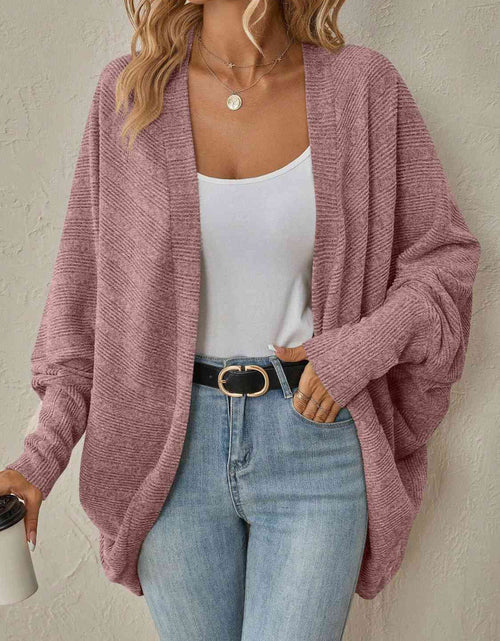 Load image into Gallery viewer, Open Front  Dropped Shoulder Cardigan
