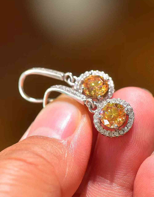 Load image into Gallery viewer, Platinum-Plated 2 Carat Moissanite Drop Earrings
