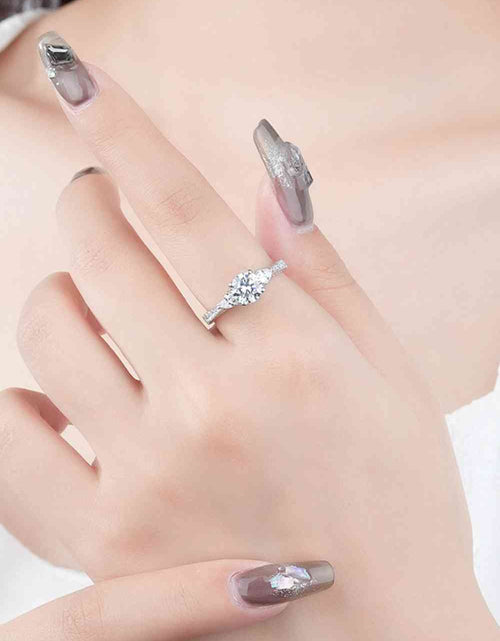 Load image into Gallery viewer, 1 Carat Moissanite 4-Prong Side Stone Ring
