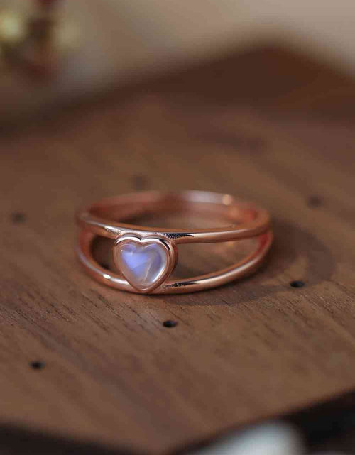 Load image into Gallery viewer, Moonstone Heart 925 Sterling Silver Ring
