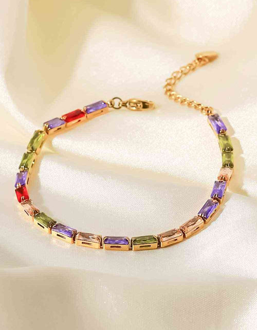 Load image into Gallery viewer, 18K Gold Plated Multicolored Cubic Zirconia Bracelet
