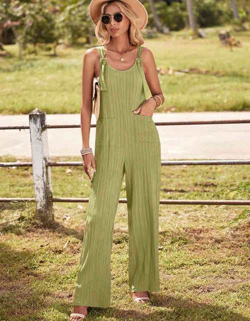 Load image into Gallery viewer, Round Neck Sleeveless Jumpsuit with Pockets
