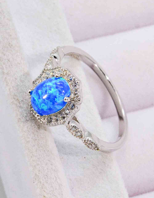 Load image into Gallery viewer, Opal and Zircon 925 Sterling Silver Ring
