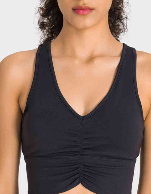 Load image into Gallery viewer, Gathered Detail Halter Neck Sports Bra
