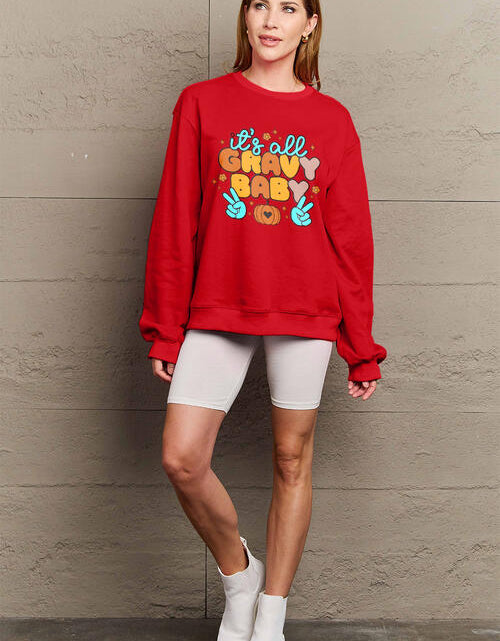 Load image into Gallery viewer, Simply Love Full Size IT&#39;S ALL GRAVY BABY Long Sleeve Sweatshirt
