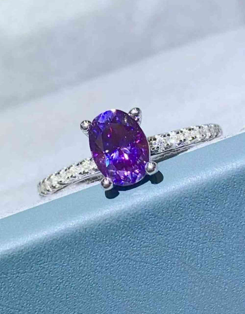 Load image into Gallery viewer, 1 Carat Purple Moissanite 4-Prong Ring
