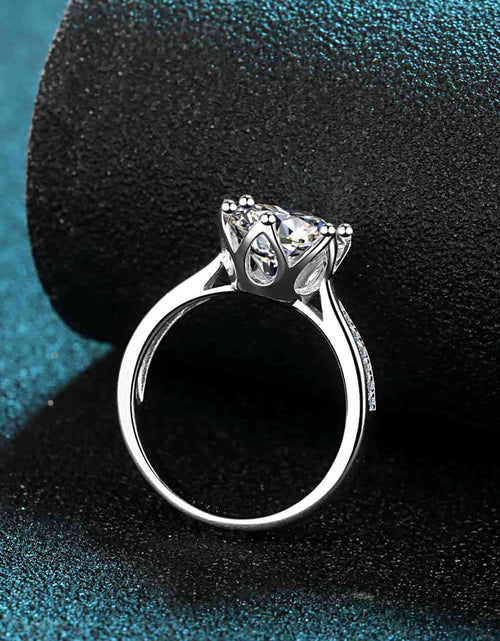 Load image into Gallery viewer, 3 Carat Moissanite Rhodium-Plated Side Stone Ring
