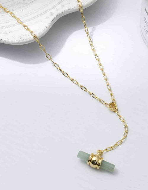 Load image into Gallery viewer, Gold-Plated Bar Pendant OT Chain Necklace
