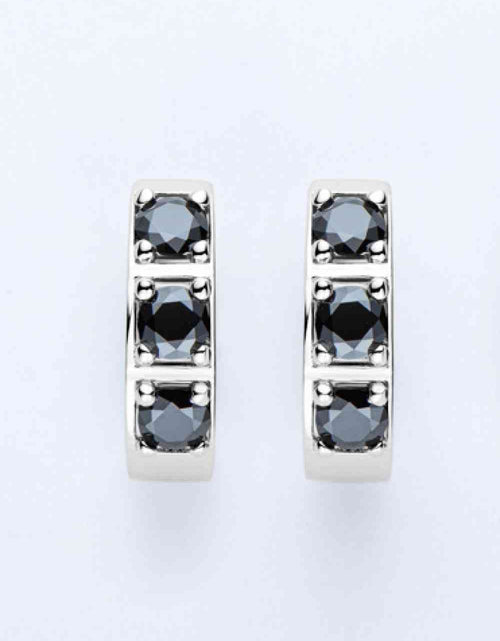 Load image into Gallery viewer, Inlaid Moissanite Huggie Earrings
