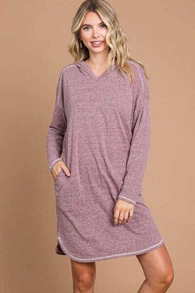 Load image into Gallery viewer, Culture Code Full Size Hooded Long Sleeve Sweater Dress
