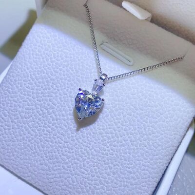 Load image into Gallery viewer, 2 Carat Moissanite 925 Sterling Silver Heart Pendant Necklace
