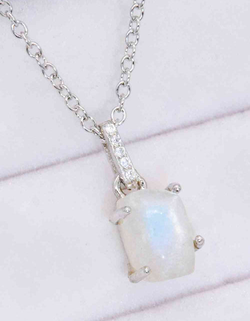 Load image into Gallery viewer, Natural Moonstone 4-Prong Pendant Necklace
