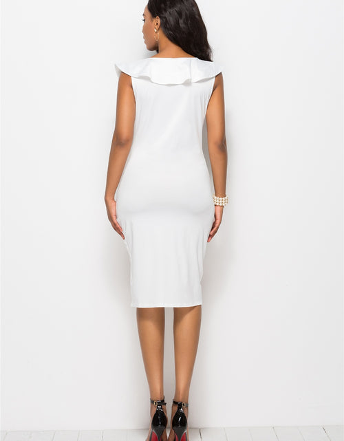 Load image into Gallery viewer, Ruched Ruffled Cap Sleeve Dress
