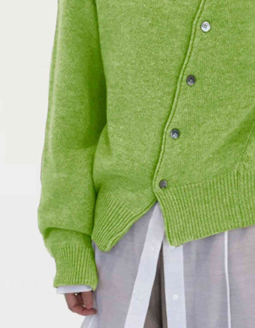 Load image into Gallery viewer, Dropped Shoulder Buttoned Cardigan
