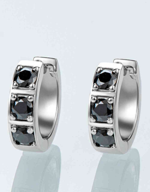 Load image into Gallery viewer, Inlaid Moissanite Huggie Earrings
