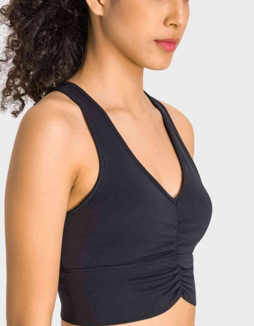 Load image into Gallery viewer, Gathered Detail Halter Neck Sports Bra
