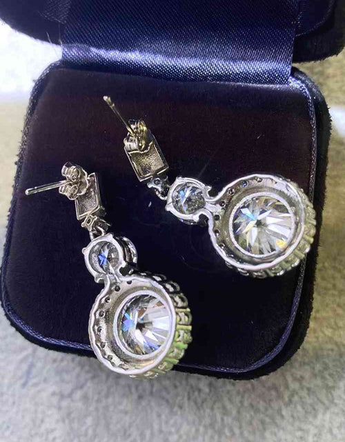 Load image into Gallery viewer, 12 Carat Moissanite Platinum-Plated Drop Earrings
