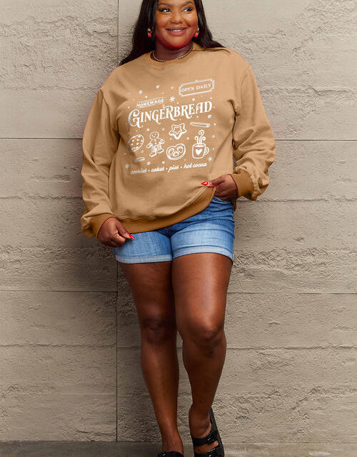 Load image into Gallery viewer, Simply Love Full Size GINGERBREAD Long Sleeve Sweatshirt
