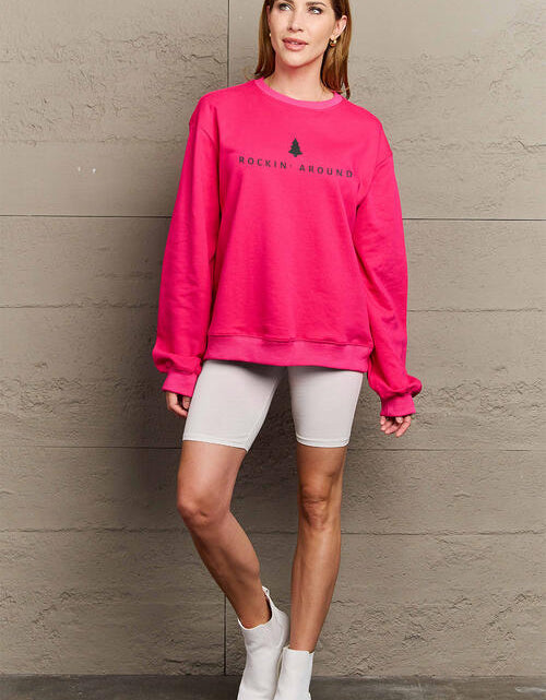 Load image into Gallery viewer, Simply Love Full Size ROCKIN AROUND  Long Sleeve Sweatshirt
