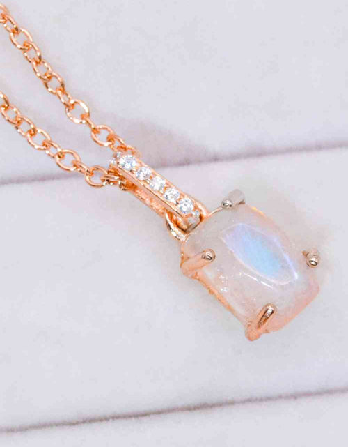 Load image into Gallery viewer, Natural Moonstone 4-Prong Pendant Necklace
