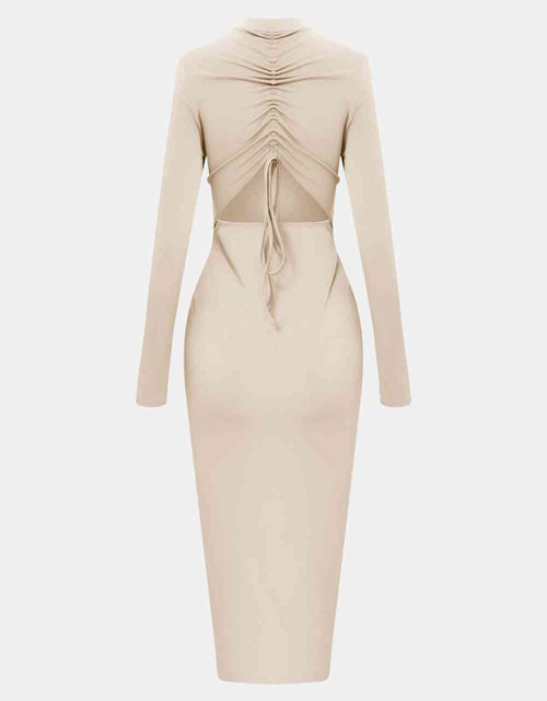 Load image into Gallery viewer, Zip Up Cutout Drawstring Detail Dress
