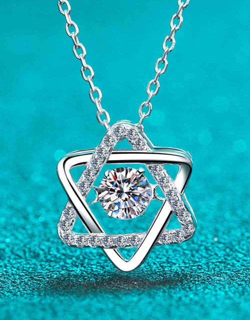 Load image into Gallery viewer, Moissanite Rhodium-Plated Chain-Link Necklace
