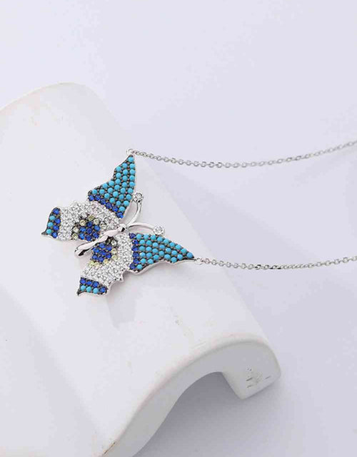 Load image into Gallery viewer, Butterfly Pendant Zircon Necklace
