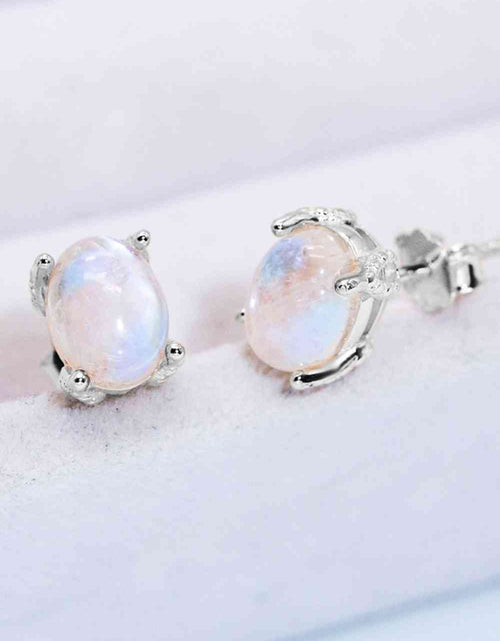 Load image into Gallery viewer, Natural Moonstone 4-Prong Stud Earrings
