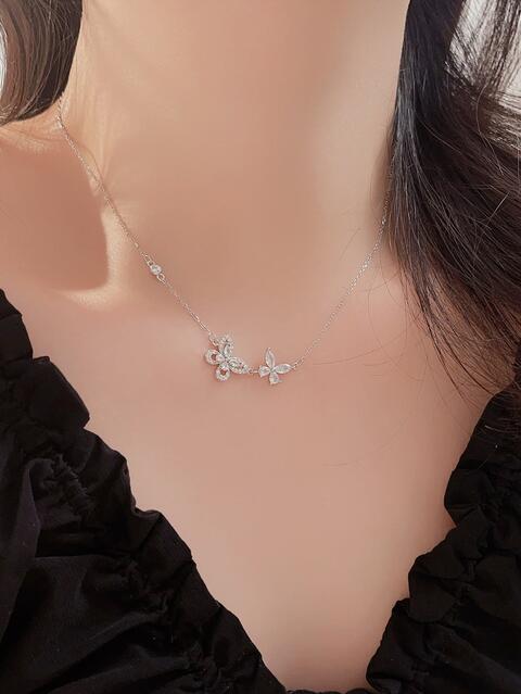 Load image into Gallery viewer, Zircon 925 Sterling Silver Butterfly Necklace
