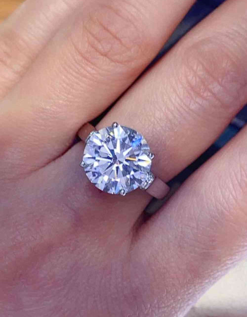 Load image into Gallery viewer, 5 Carat Moissanite Platinum-Plated Ring
