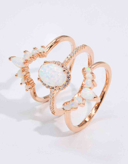 Load image into Gallery viewer, Opal and Zircon Three-Piece Ring Set
