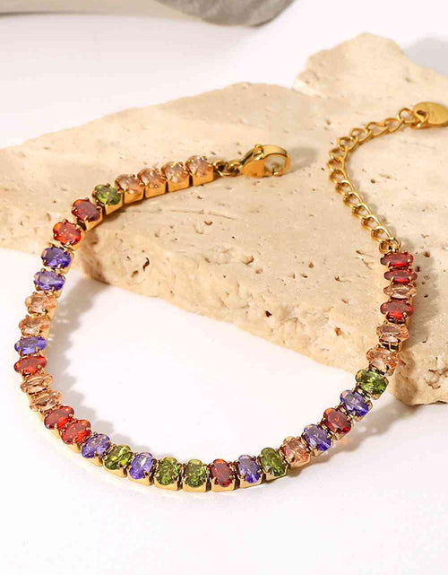 Load image into Gallery viewer, 18K Gold Plated Multicolored Zircon Bracelet
