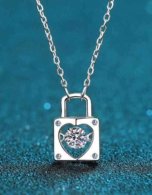 Load image into Gallery viewer, Adored Moissanite Lock Pendant Necklace
