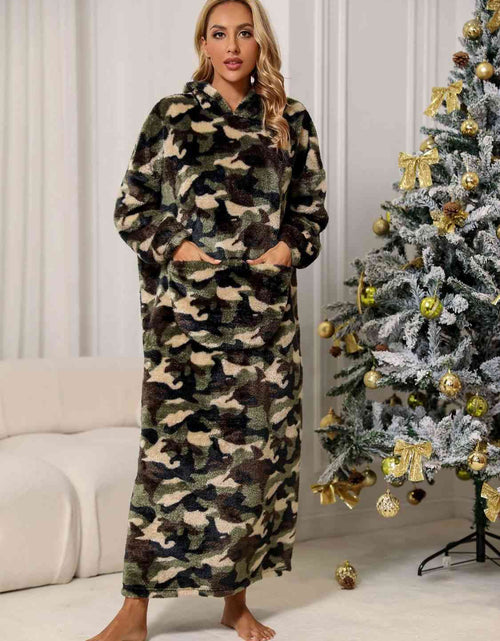 Load image into Gallery viewer, Camouflage Hooded Teddy Night Dress
