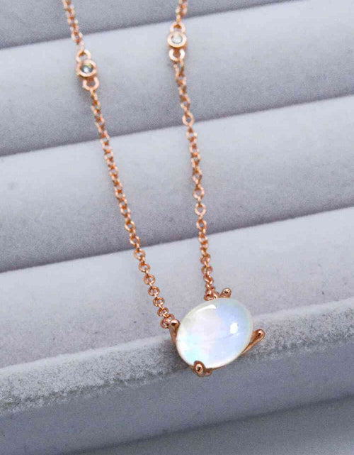 Load image into Gallery viewer, Geometric Moonstone Pendant Necklace
