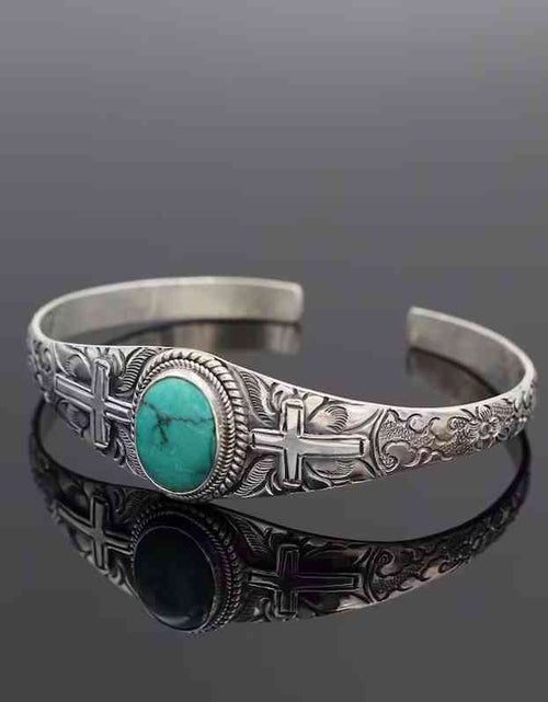 Load image into Gallery viewer, Turquoise Open Bracelet
