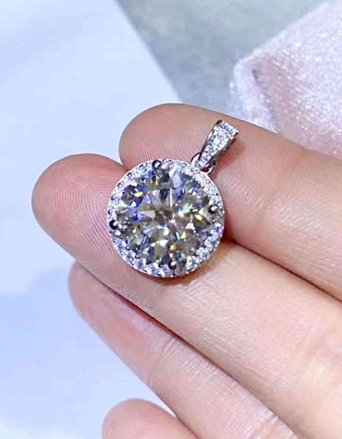 Load image into Gallery viewer, 10 Carat Moissanite Pendant Platinum-Plated Necklace
