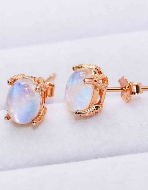 Load image into Gallery viewer, Natural Moonstone 4-Prong Stud Earrings
