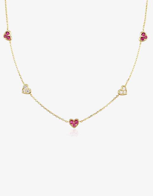 Load image into Gallery viewer, Inlaid Zircon Heart Necklace
