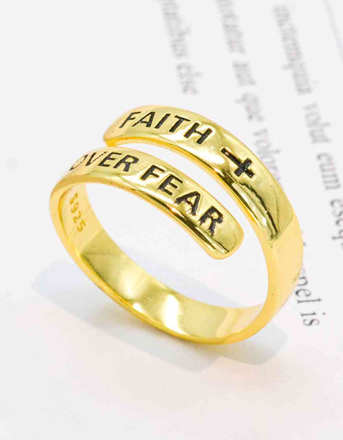 Load image into Gallery viewer, 925 Sterling Silver FAITH OVER FEAR Bypass Ring
